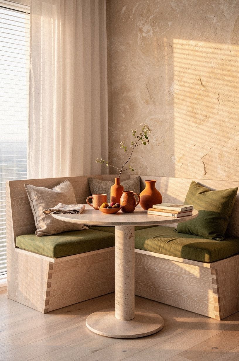 Start with the living room’s brightest window corner