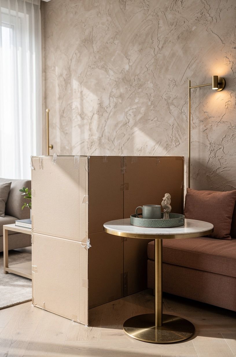 I tested booth corners with cardboard panels