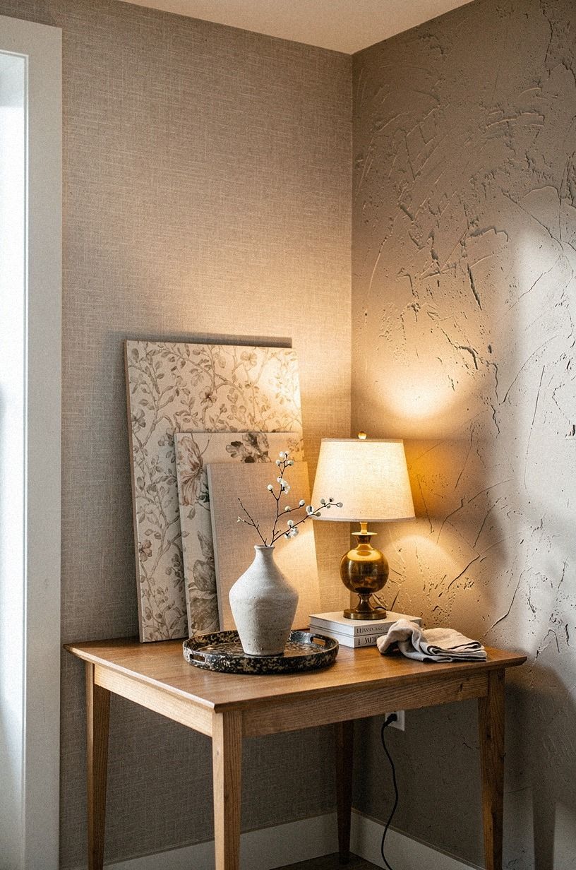 Anchor the nook with a cabbage rose statement wall