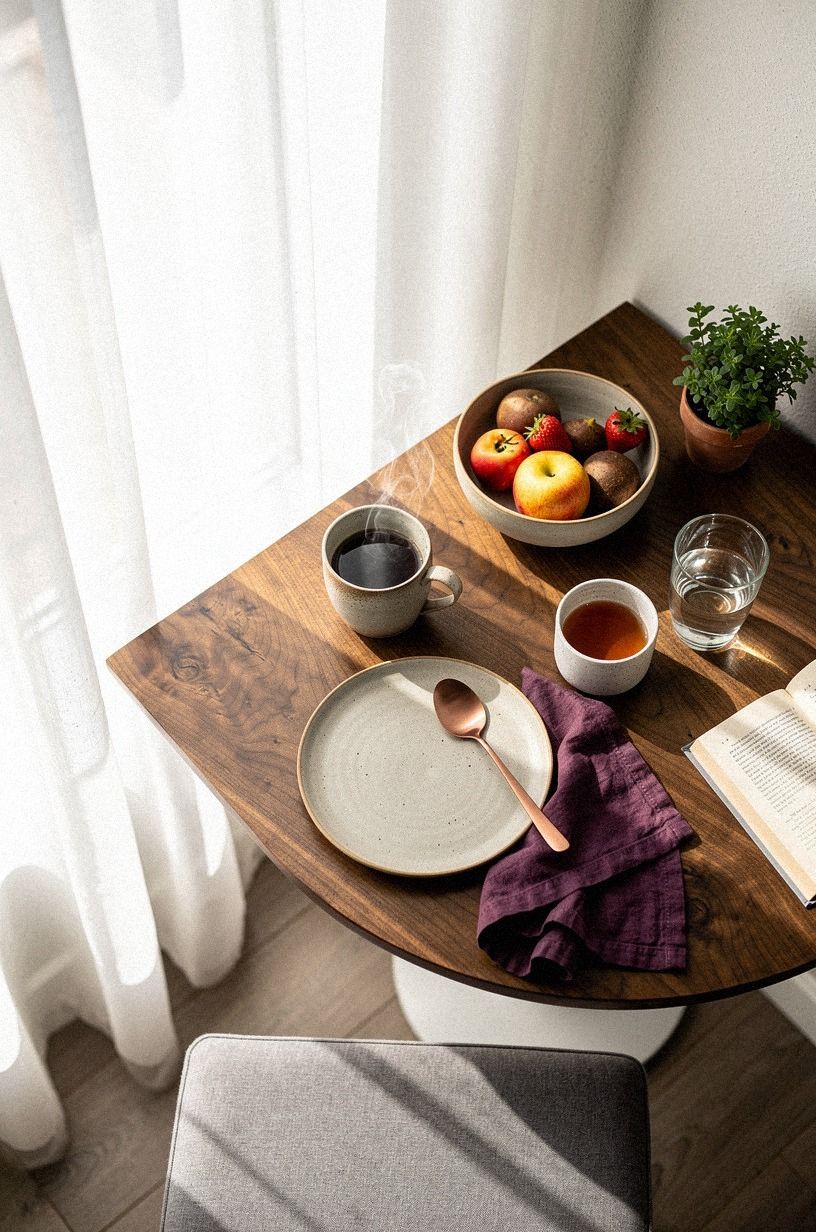 Frame the nook with sheer cafe curtains