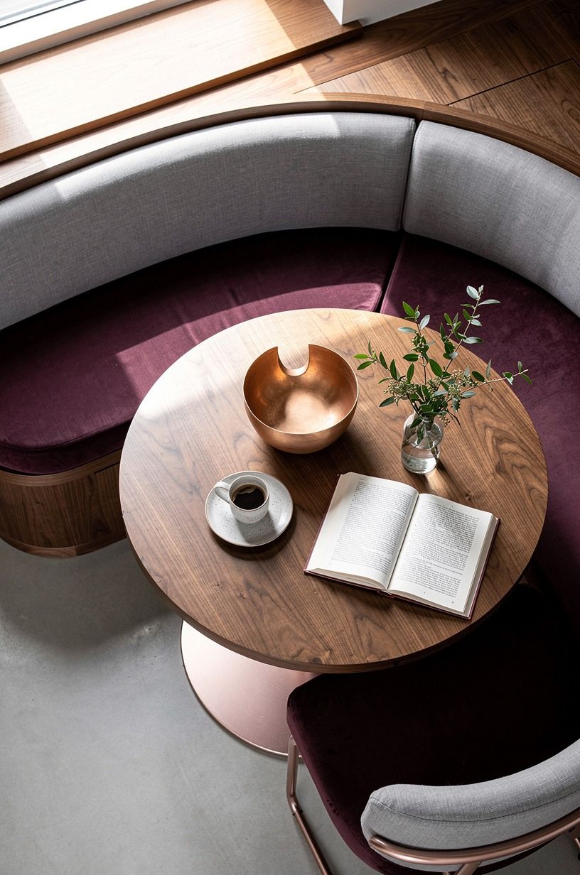 Tuck a Round Pedestal Table Into Millwork