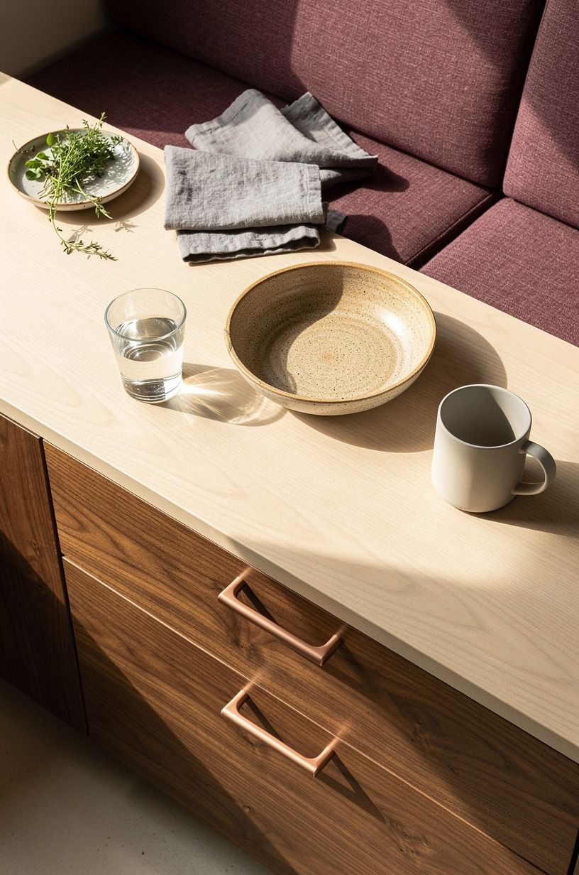 Build drawers into the banquette base