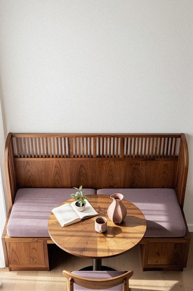 Install a slatted wood screen behind the nook