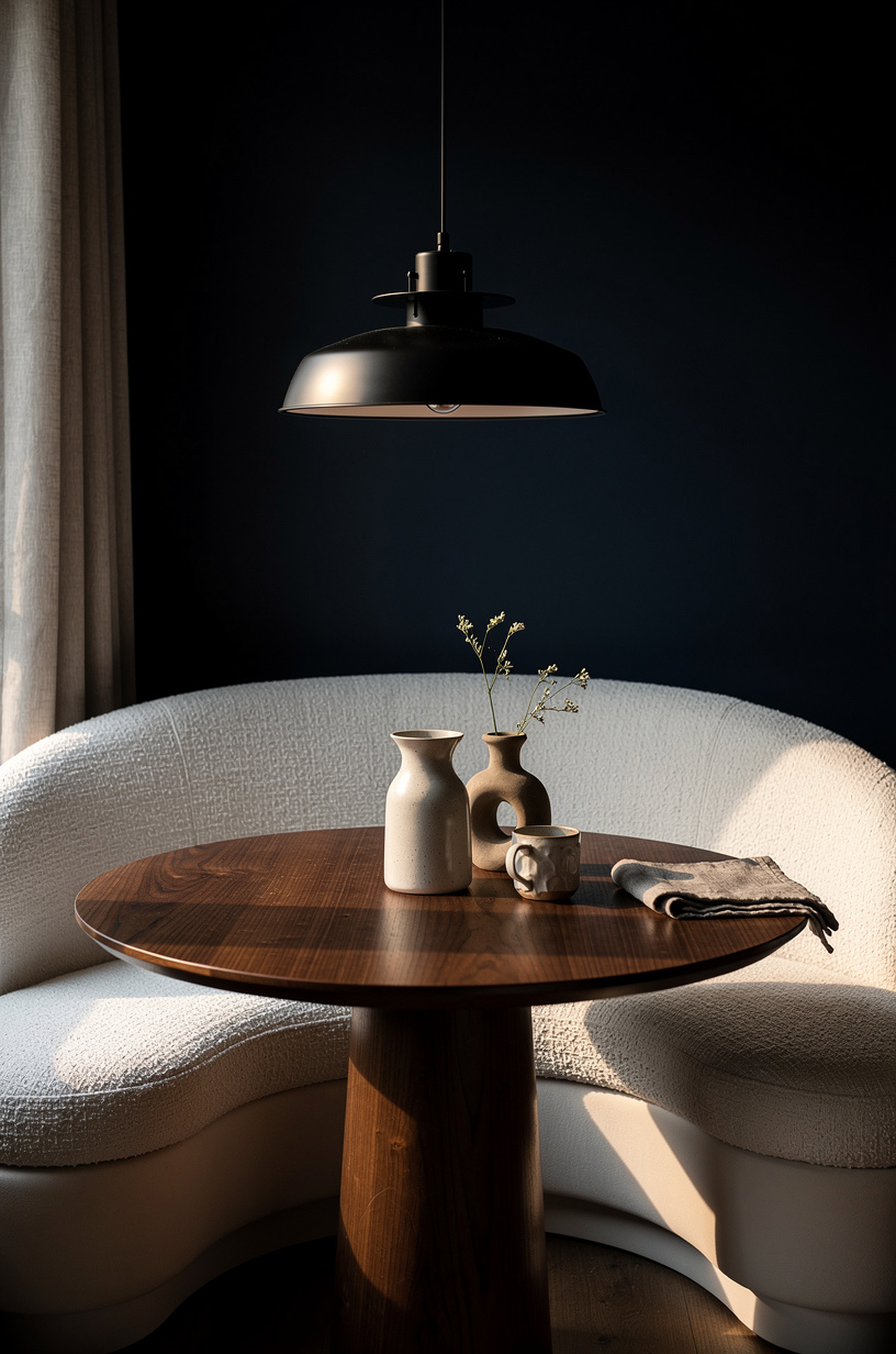 Anchor the table under a blackened lantern