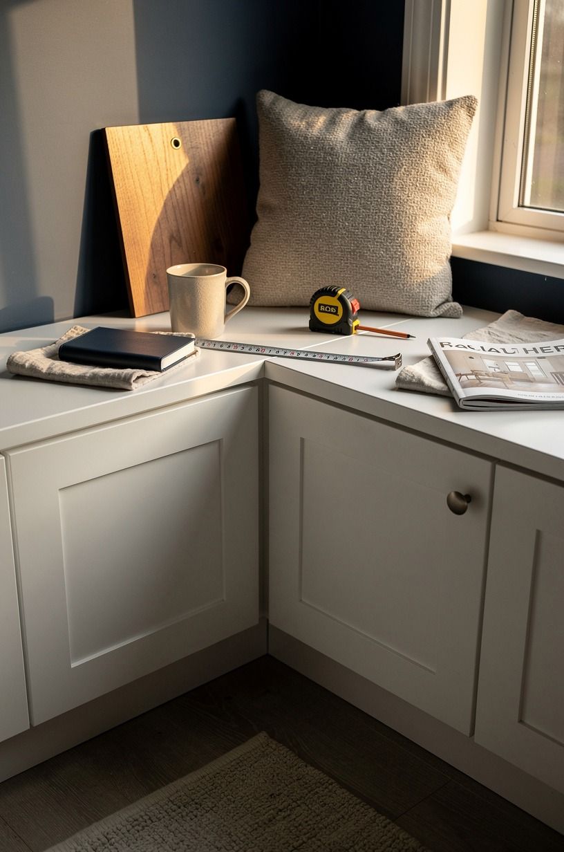 I chose IKEA cabinets for hidden storage