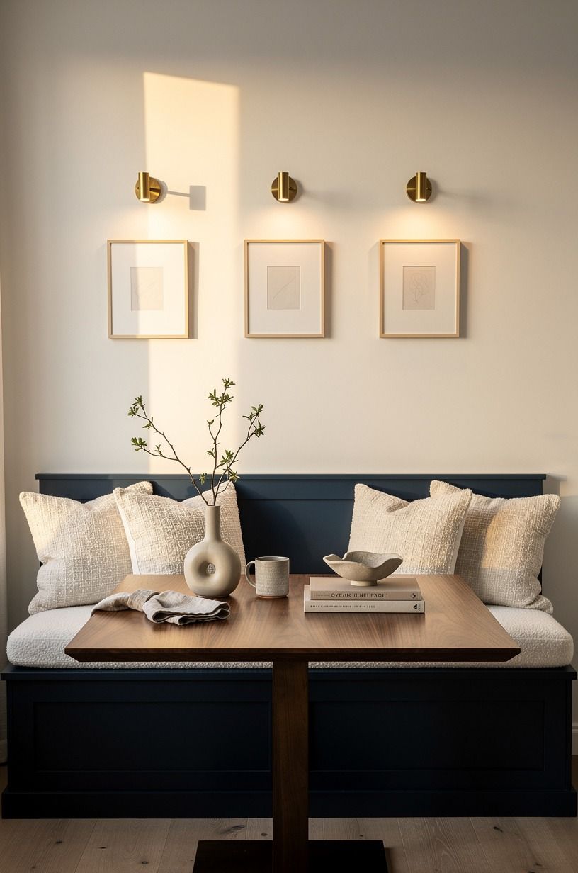 Mount brass picture lights over small art