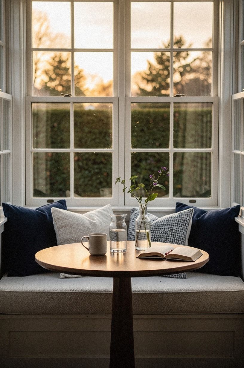 Build the bench tight beneath the windows