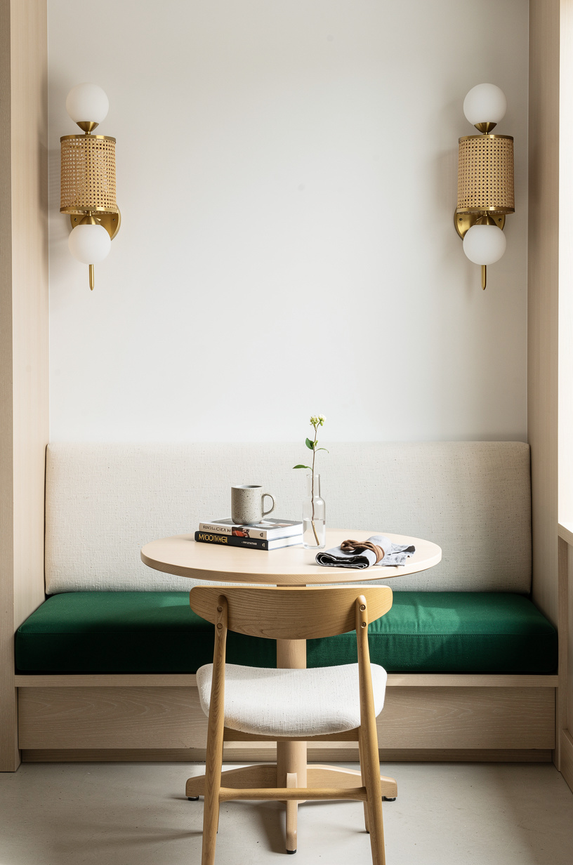 Frame the nook with slim globe sconces