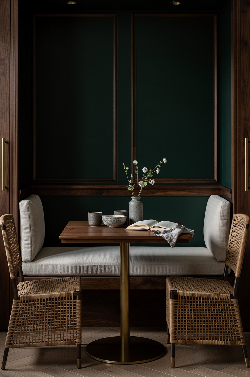 Wrap the walls in walnut picture molding