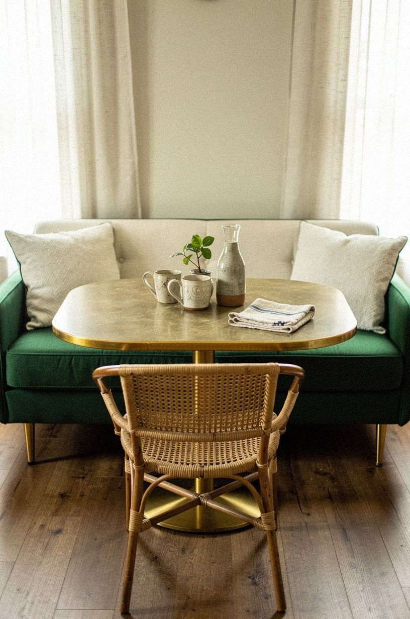 Tuck a kidney table beside the sofa