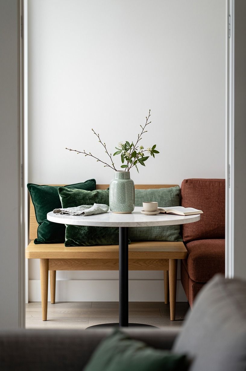 Tuck a bistro table beside the sofa