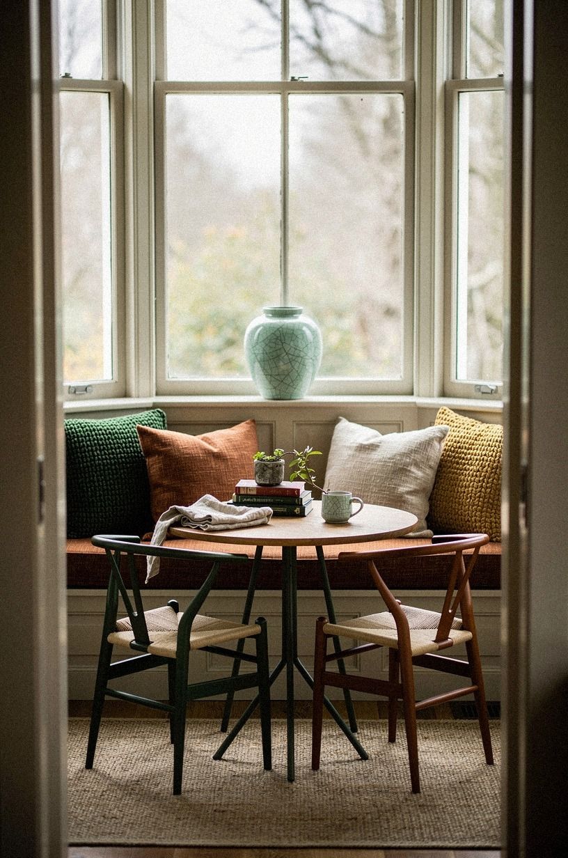 Add washable cushions in sun faded linen