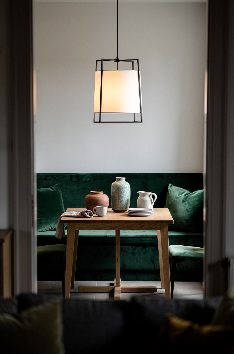 Hang one oversized lantern above the table