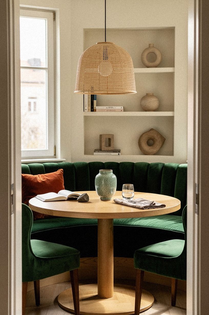 Hang a cane pendant directly overhead