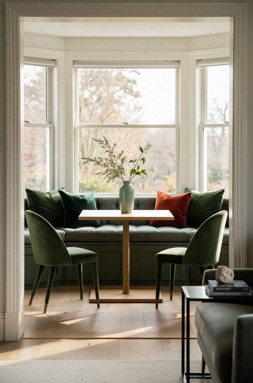 Place curved chairs on the open side