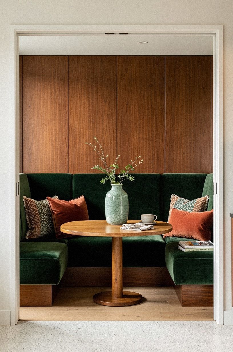 Wrap the corner in teak wall paneling