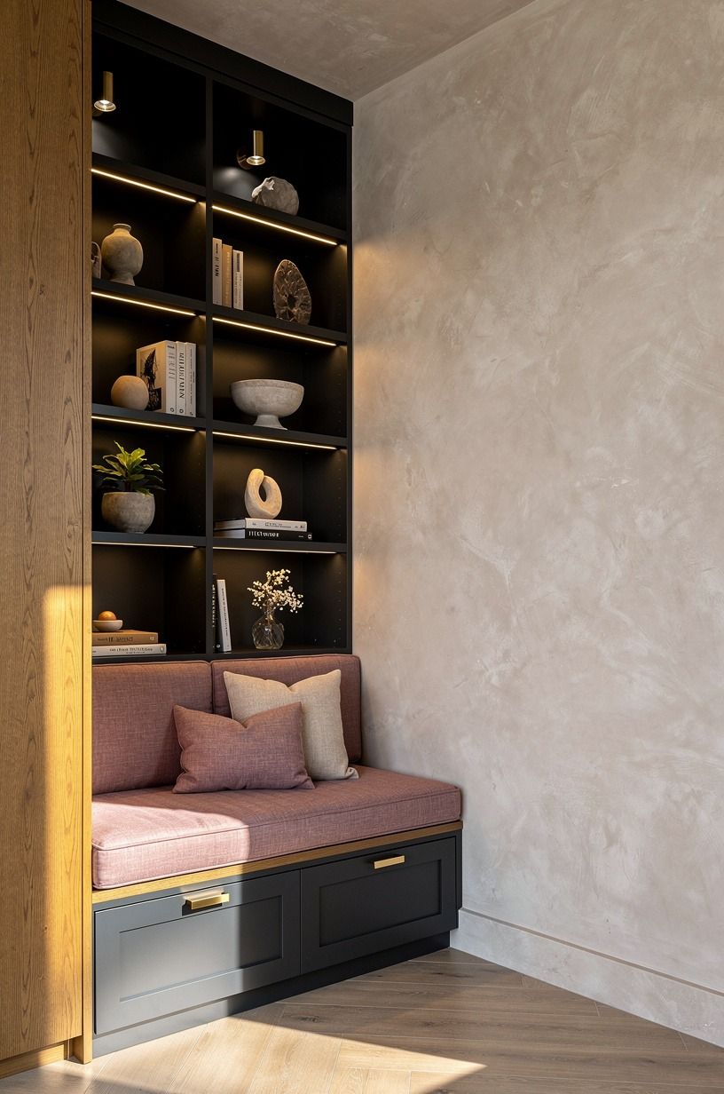 Frame the nook with built in bookcases