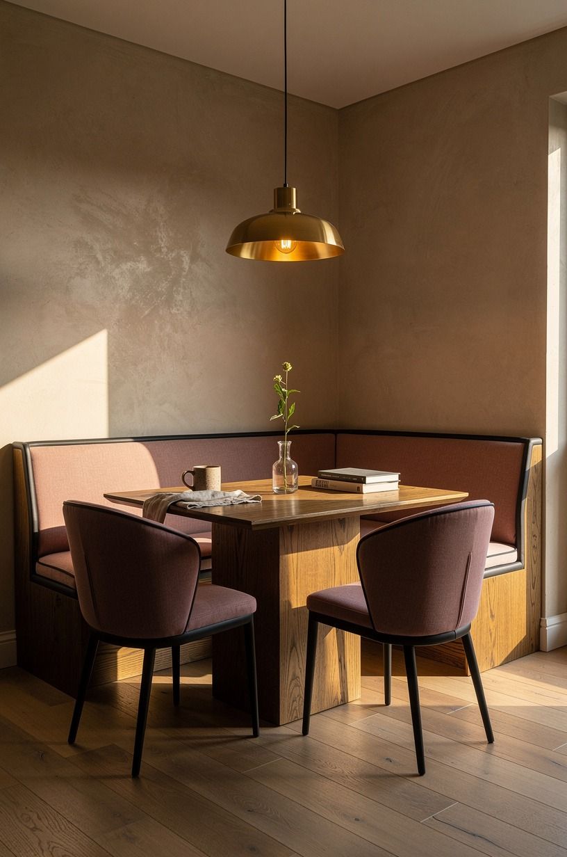 Centered The Table Under A Warm Pendant