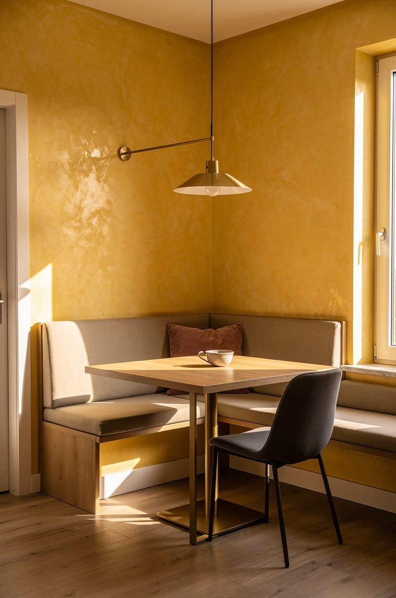 Paint the nook walls warm butter yellow
