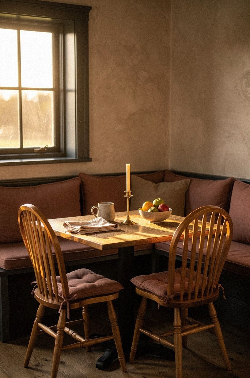 Pulled two spindle chairs from the dining room