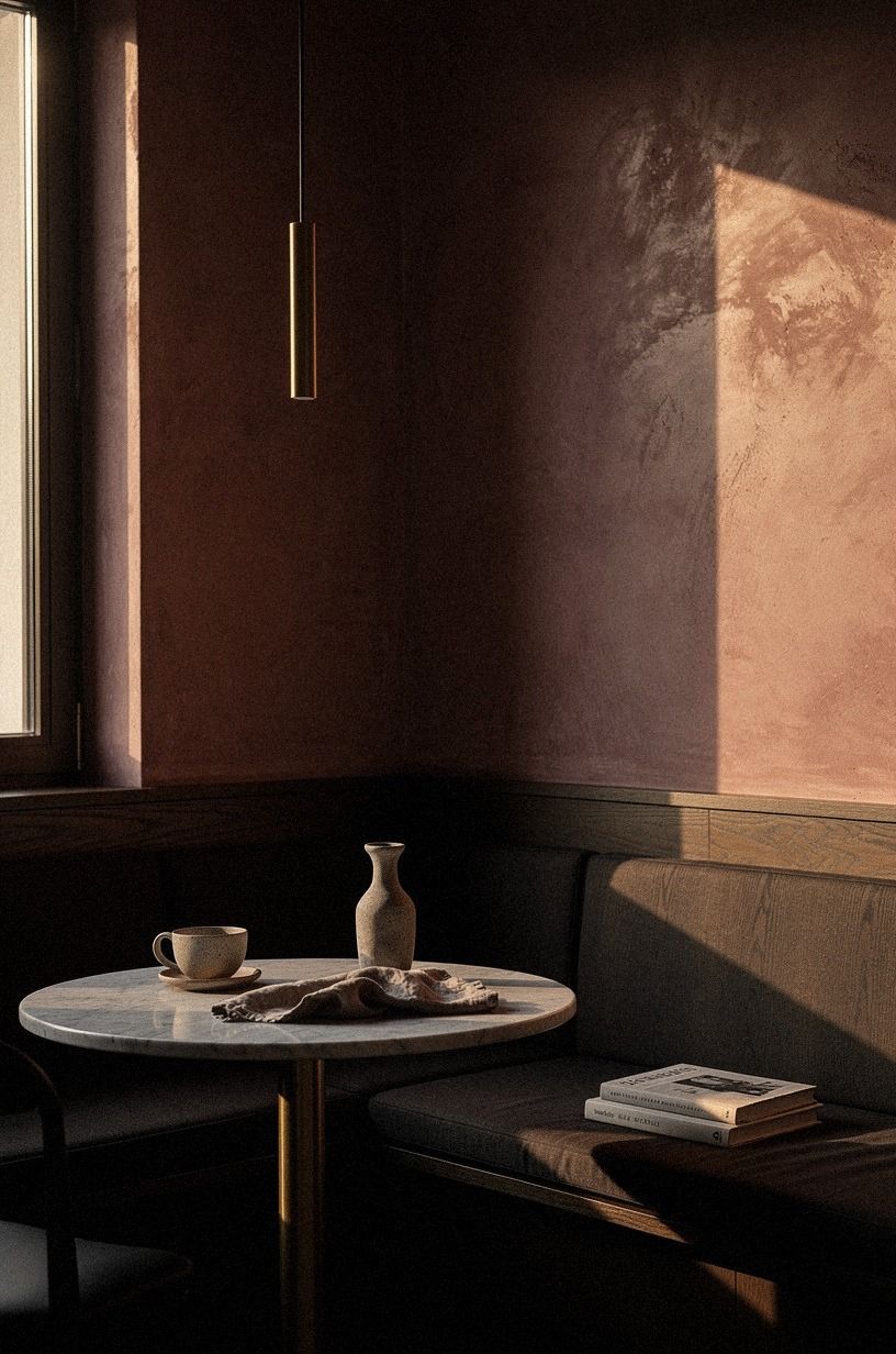 Tuck a marble bistro table into shadow