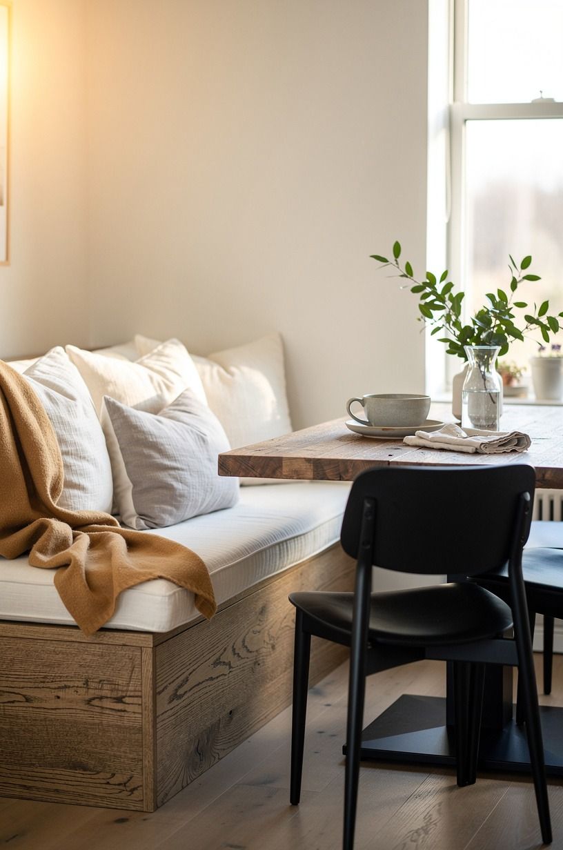 Wrap the bench in performance linen cushions
