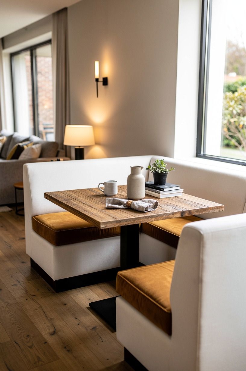 Wrap U seating around a square table