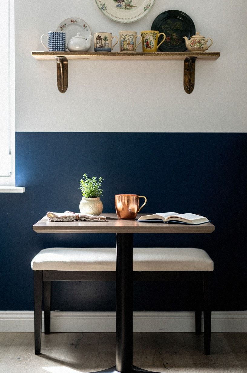 Style a slim ledge for mugs and plates
