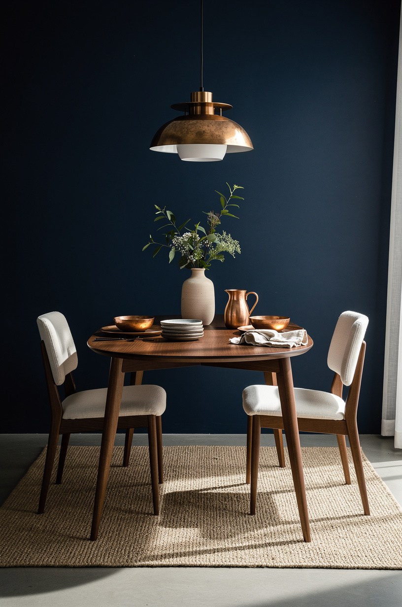 Center a low pendant over the table