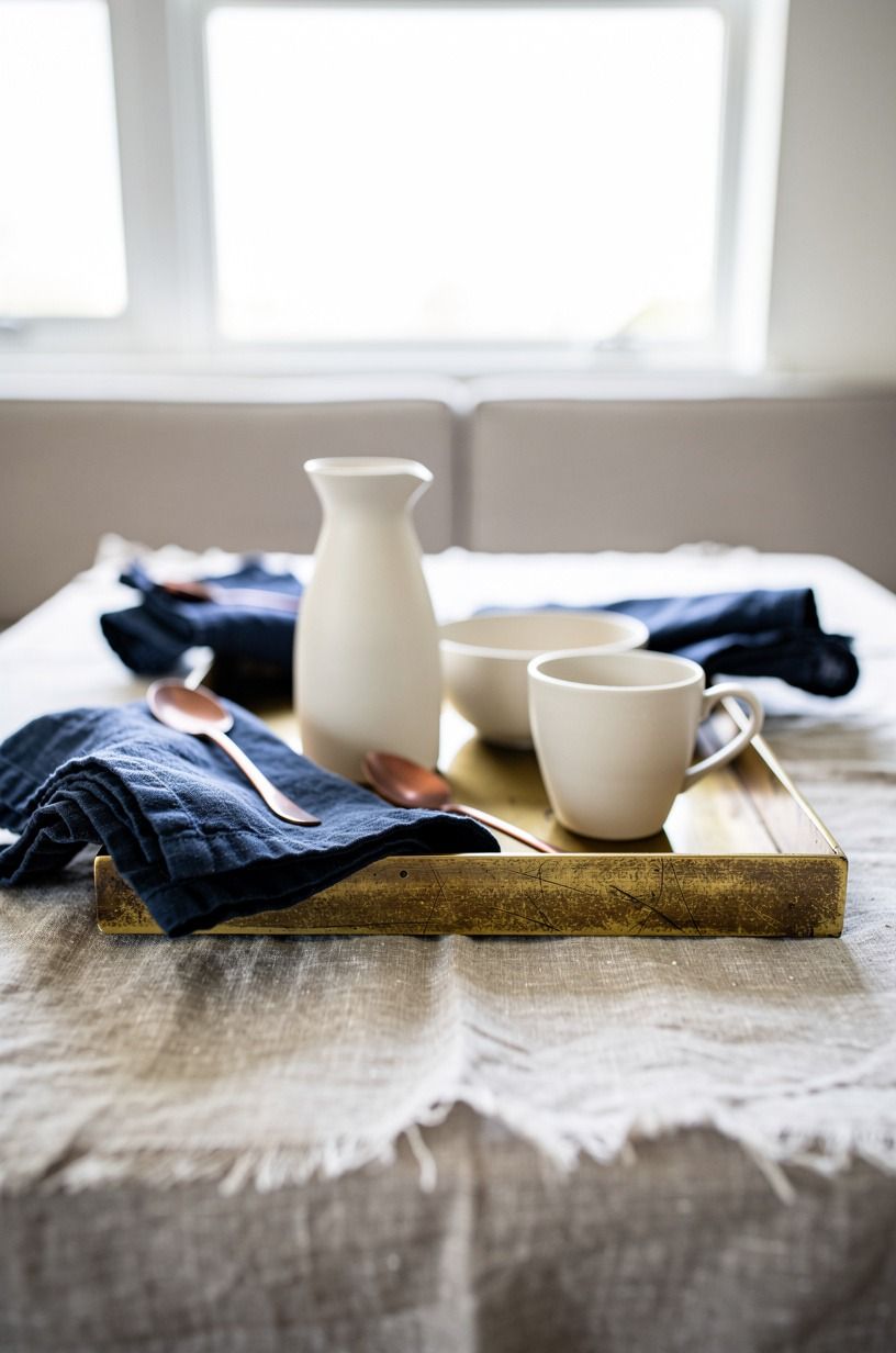 Style a tray centerpiece for everyday mornings (Keep It Low, Keep It Useful)