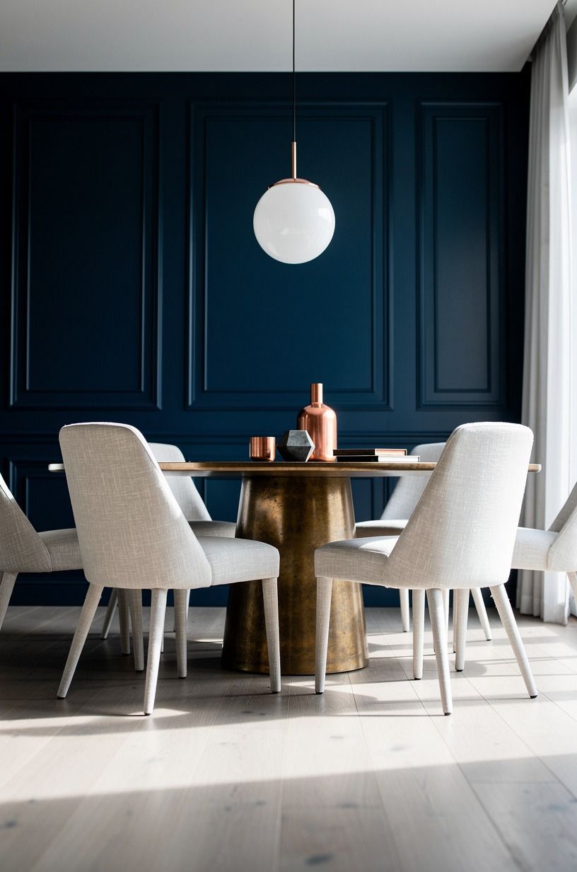 Center a round table under a globe pendant