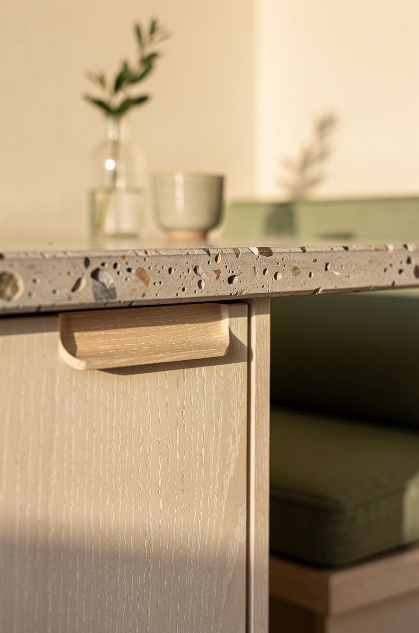 Slide a narrow cabinet behind seating