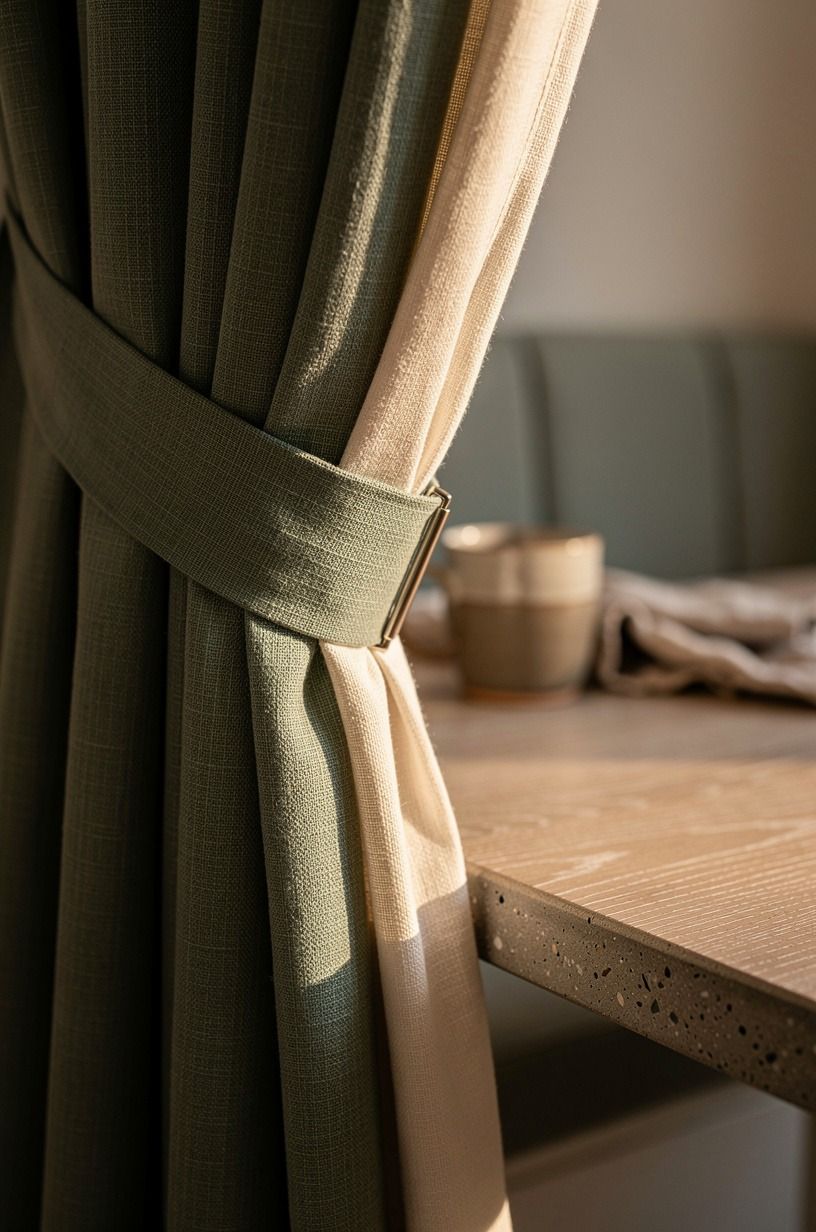I used pinch pleats for a polished dining corner