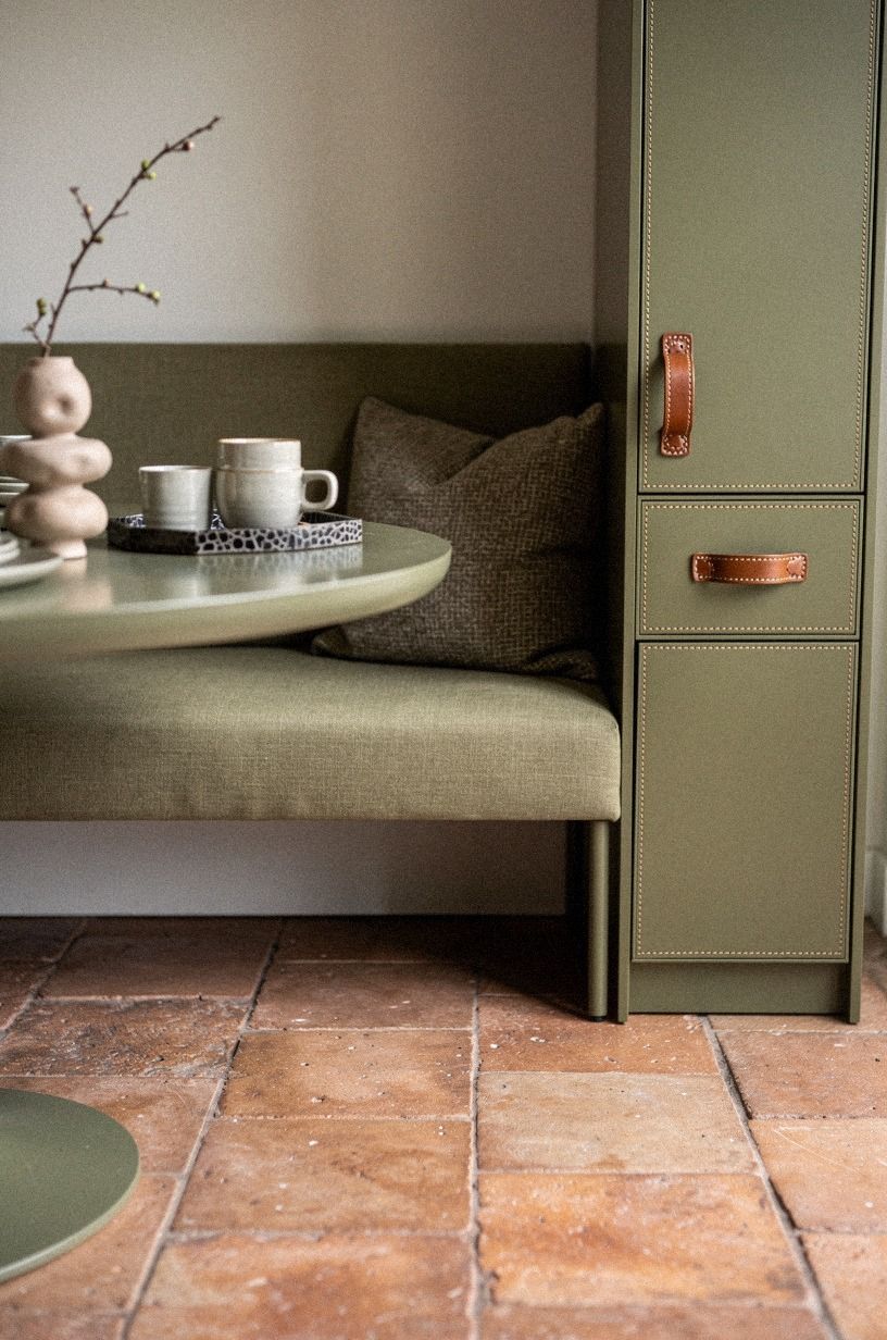Place a slim cabinet beside the nook