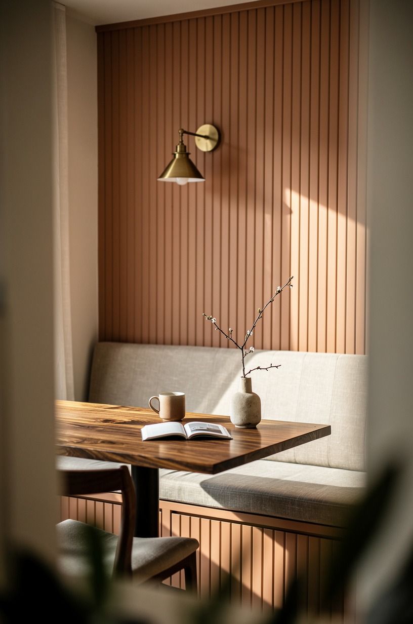 Panel the nook with vertical beadboard