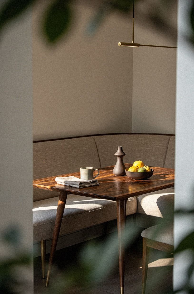 Use a curved bench with tapered legs