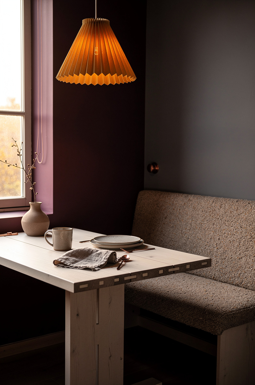 Use a pleated shade for amber light