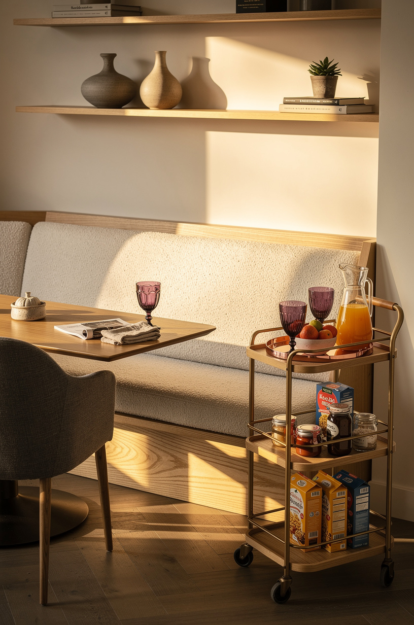 Style a bar cart as breakfast storage