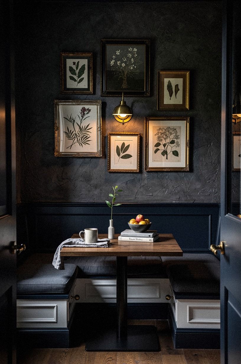 Choose moody botanical art in gilt frames