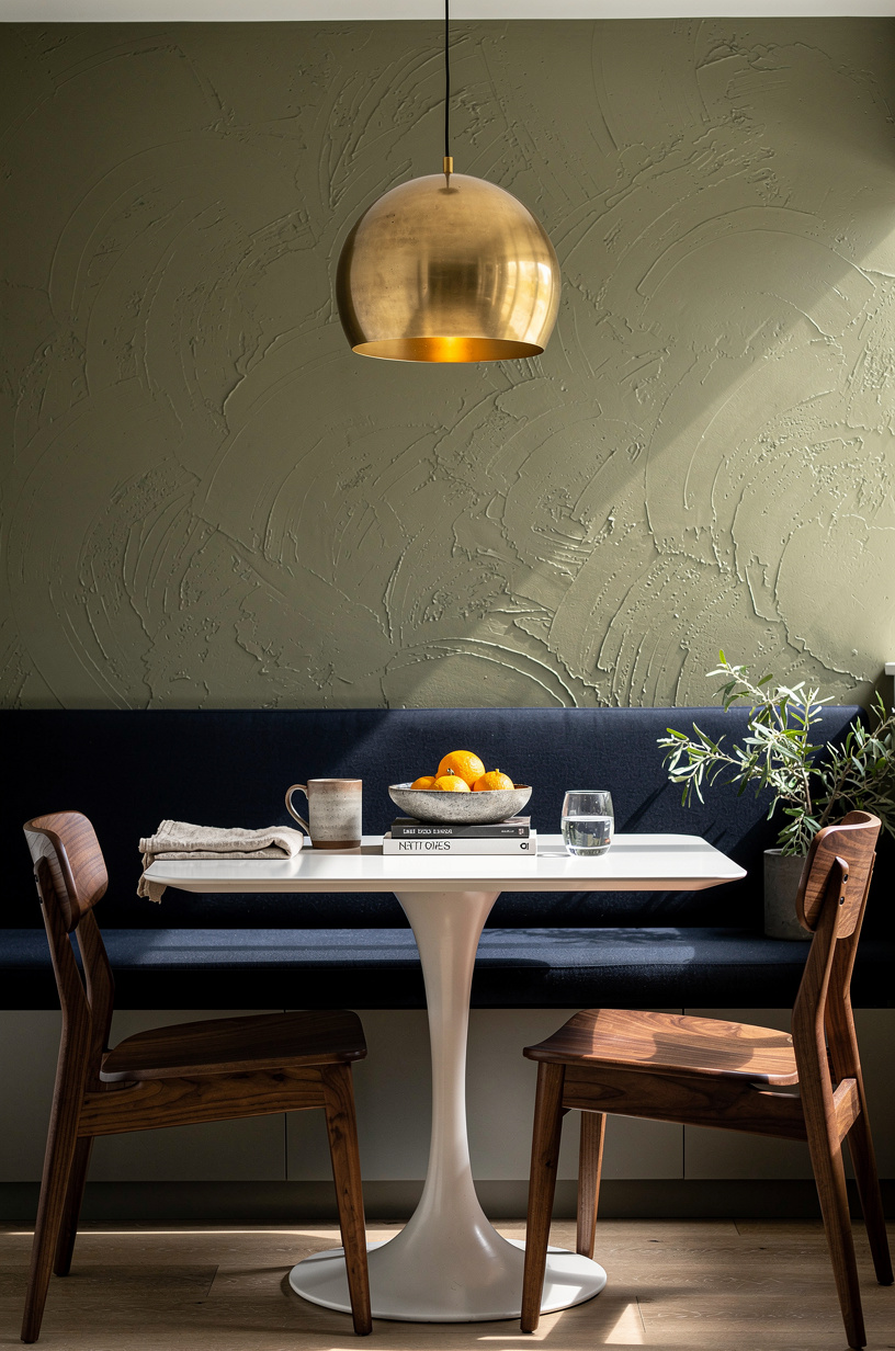 Paint the nook wall muted olive