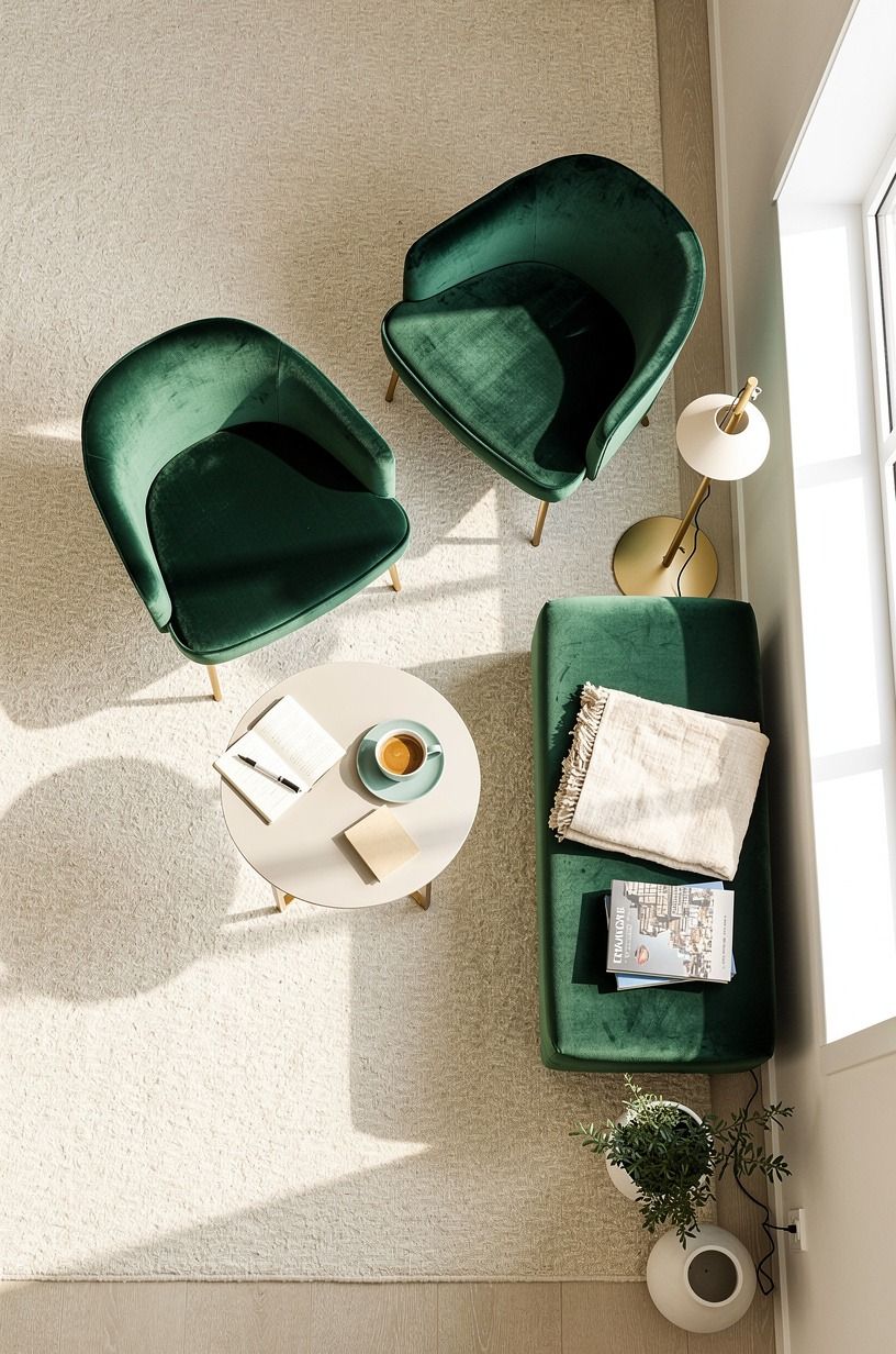 Angle corner chairs toward the morning light