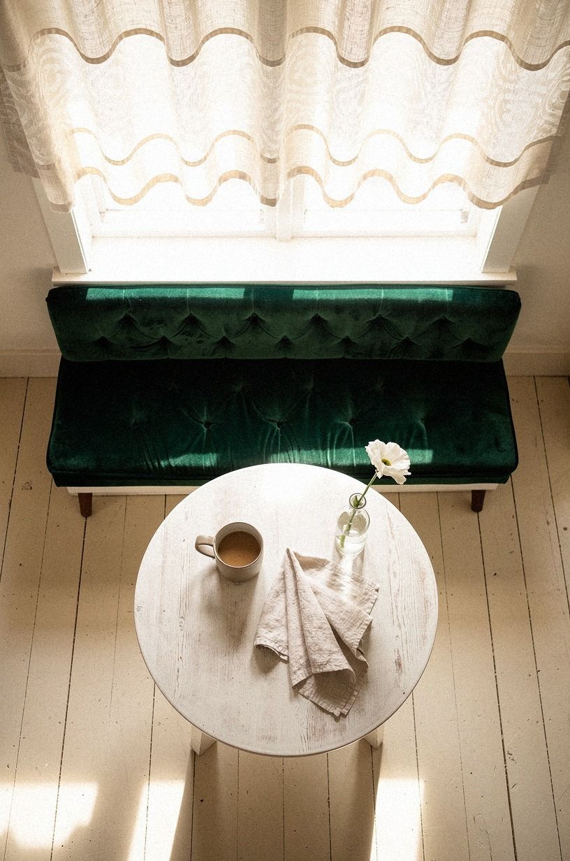 Let the linen puddle an inch on the floor