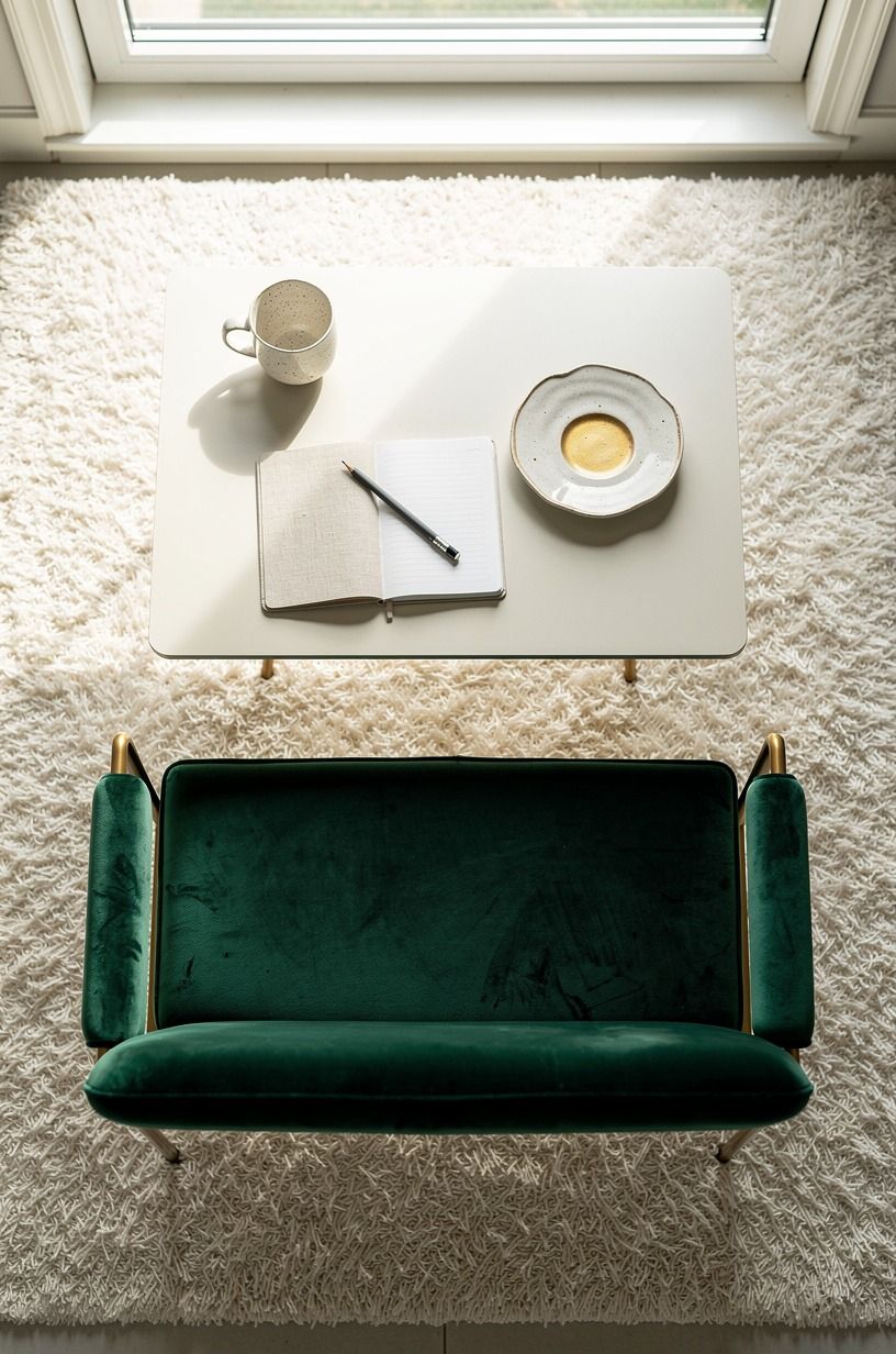 Set a slim settee against the window