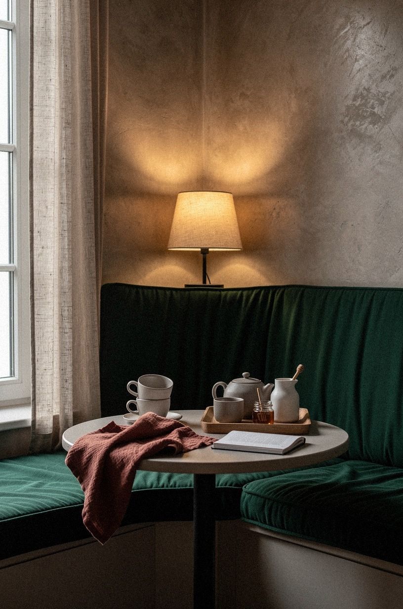 Add a library lamp for evening tea