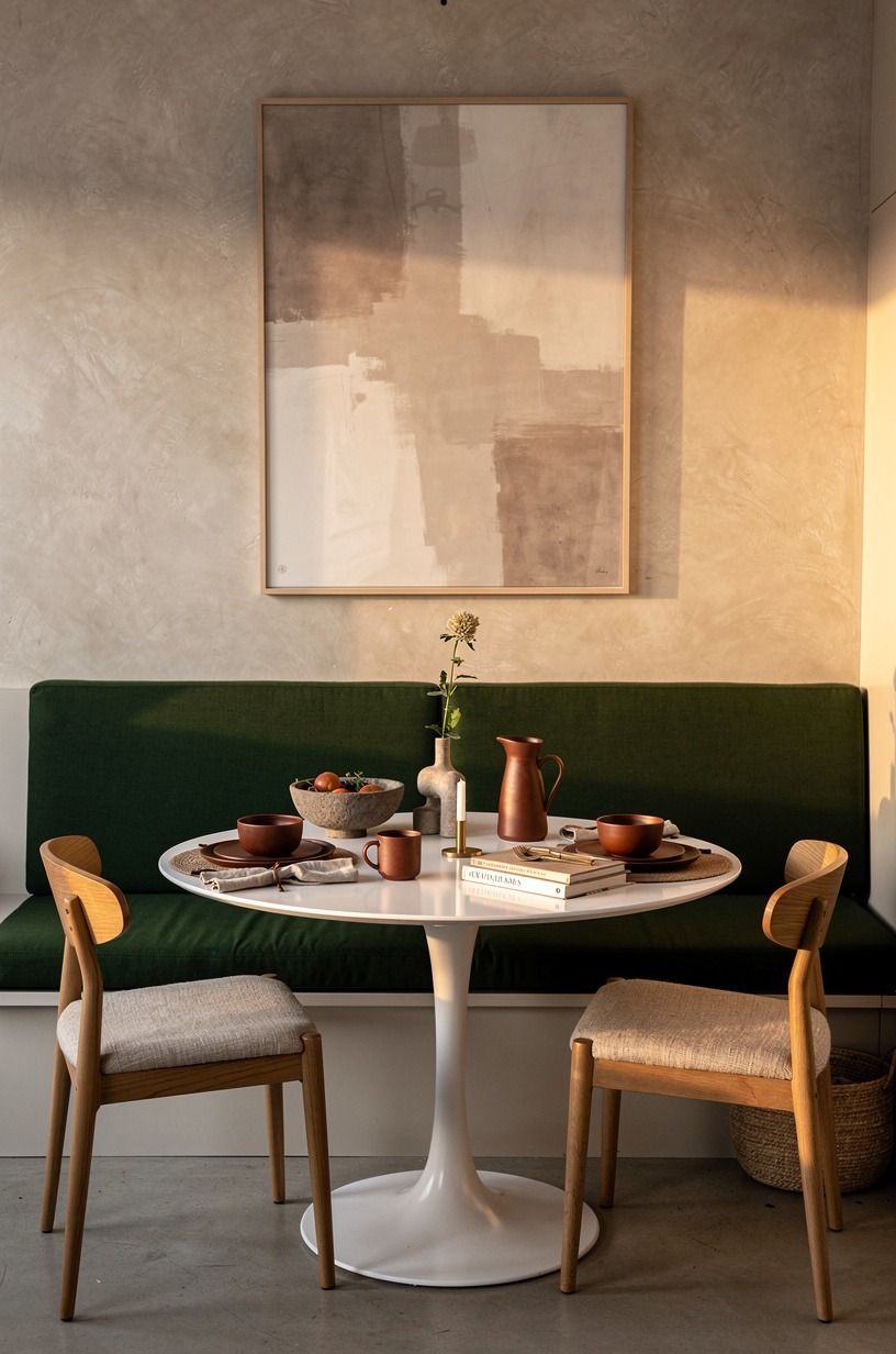 Center a tulip table under framed art