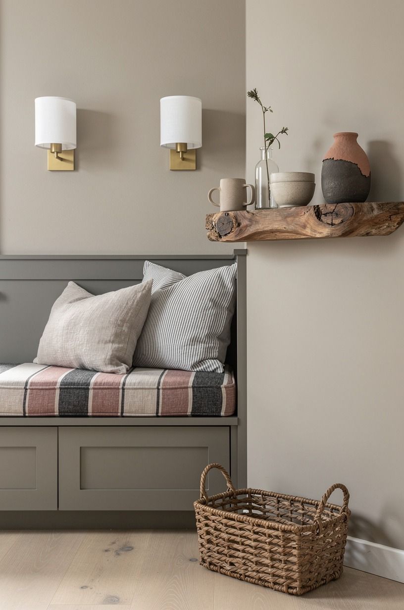 I mounted sconces above the corner seat