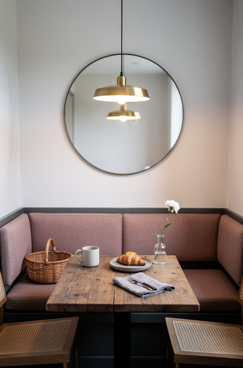 Reflect pendant glow with a round mirror