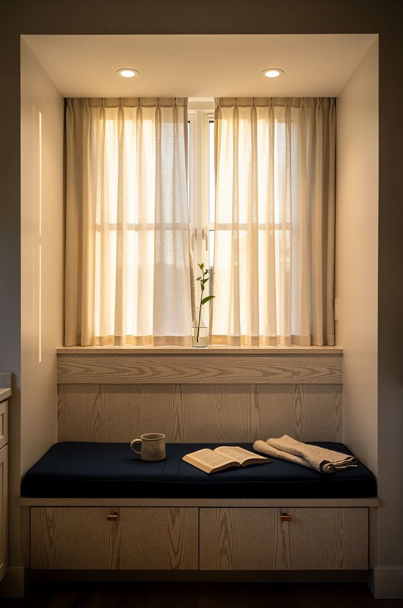 Highlight cafe curtains with ceiling washers