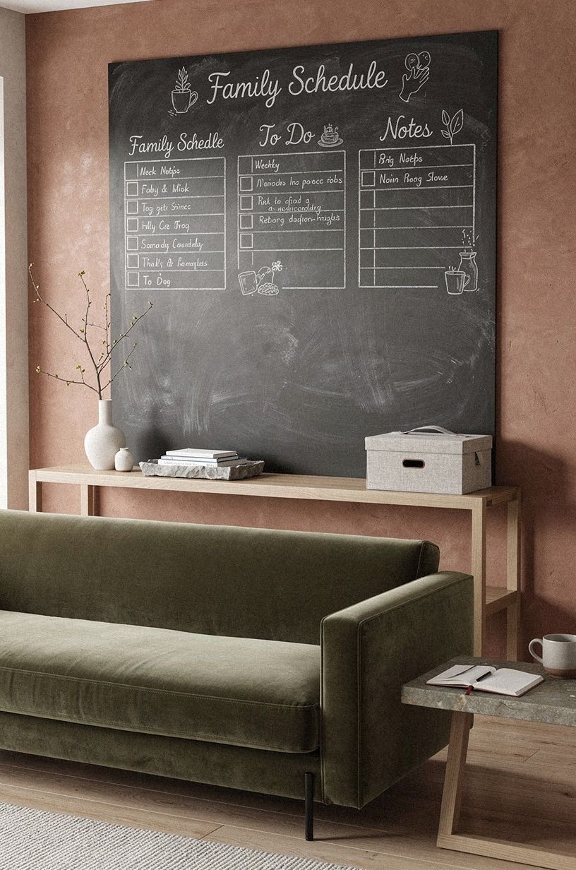 Build a chalkboard wall for the family command center