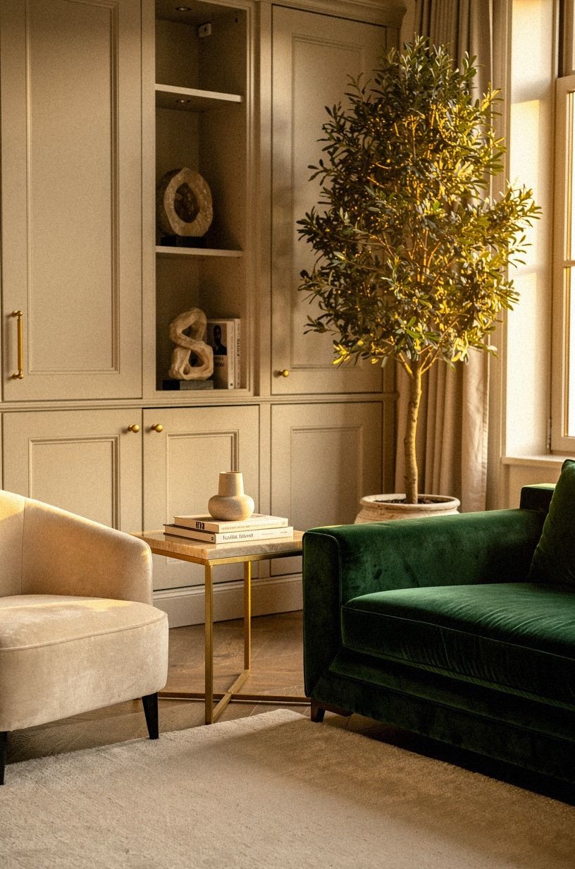 close the corner with one tall plant